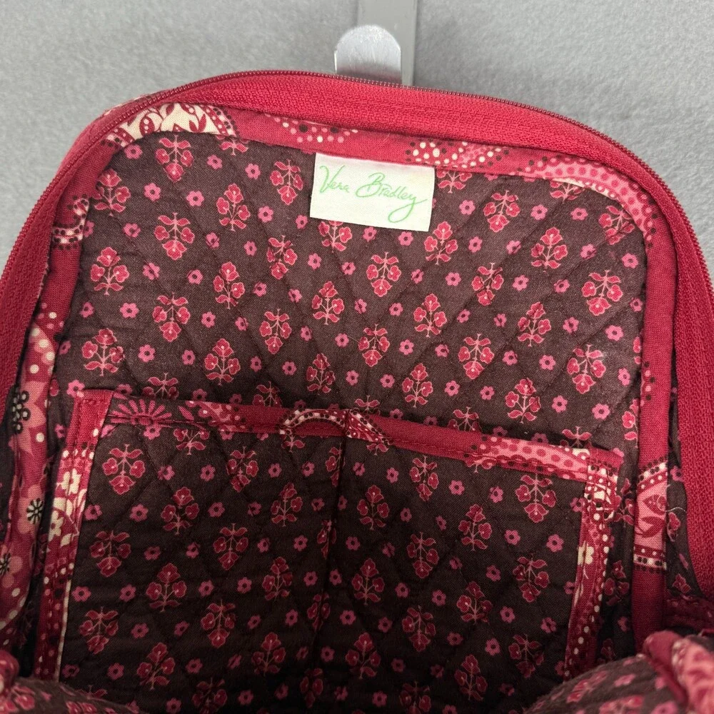 Vera Bradley Mini Backpack Daypack Red Paisley - Picture 4 of 5